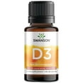 thumbnail image 1 of Swanson Vitamin D3 Liquid Drops 400 Iu (50 mcg) 1 fl Ounce (29.6 ml) Liquid, 1 of 8
