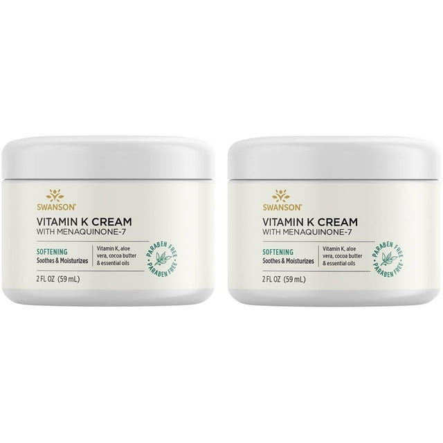 Swanson Vitamin K Cream with Menaquinone7 2 fl oz Cream 2 Pack