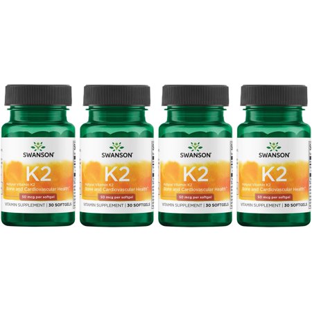 Swanson Vitamin K2 - Natural 50 mcg 30 Sgels 4 Pack
