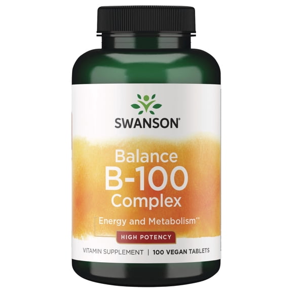 Swanson Vitamins Balance B-100 Complex - High Potency 100 Vegan Tablet