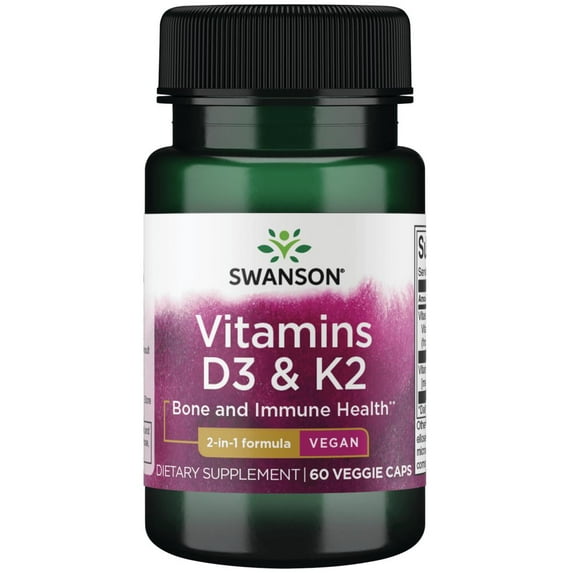 Swanson Vitamins D3 & K2 - 2,000 Iu & 75 mcg 60 Veg Caps