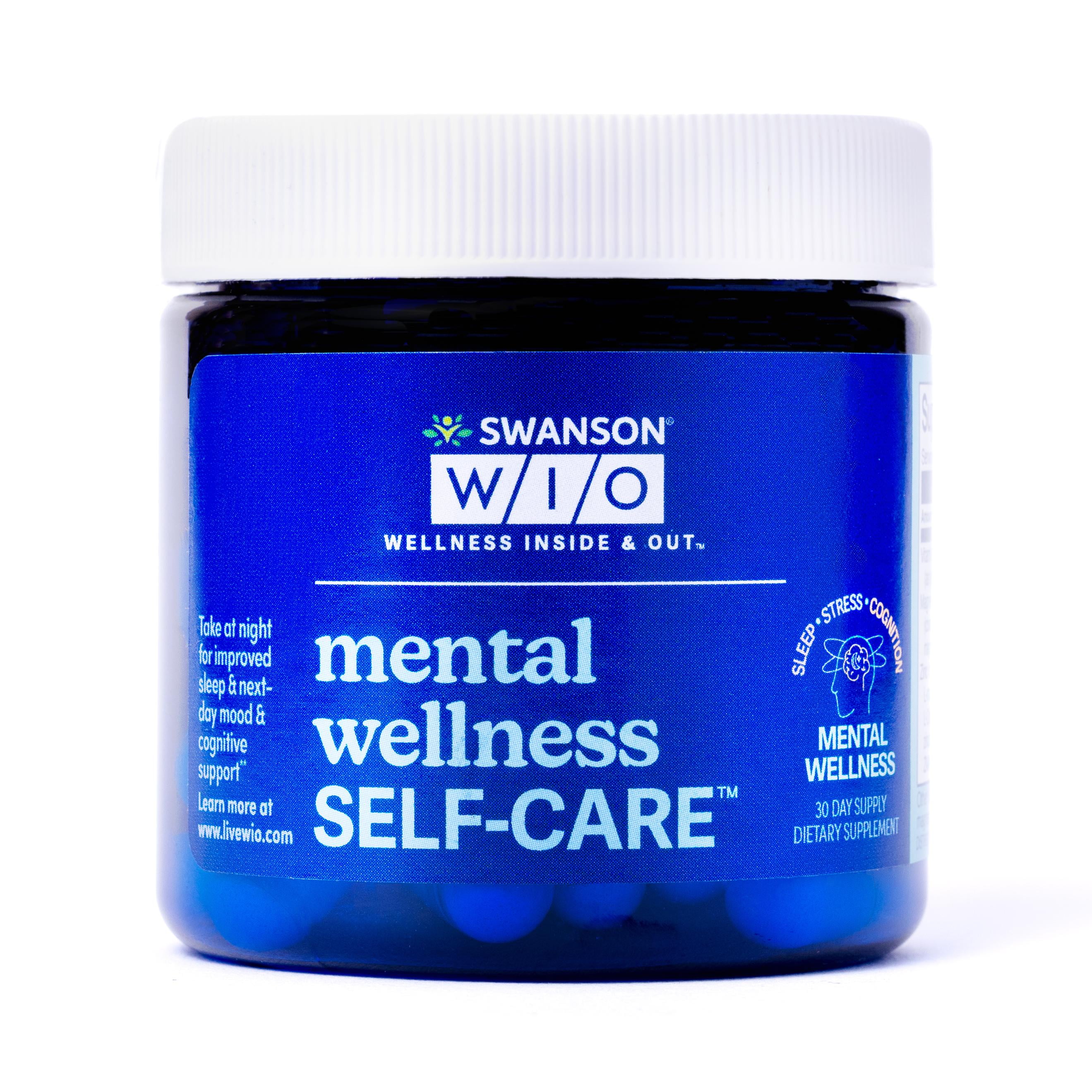 Swanson WIO mental wellness SELF-CARE For Better Sleep + Mood Support, Cognitive Wellness, Non-GMO With Zinc, Magnesium, Melatonin, Nighttime - 4 oz Bottle Withules (30-Day Supply)