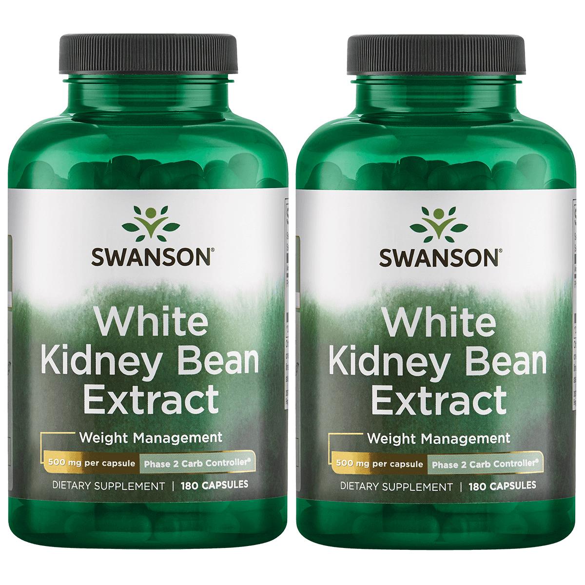 Swanson White Kidney Bean Extract 500 mg 180 Caps 2 Pack