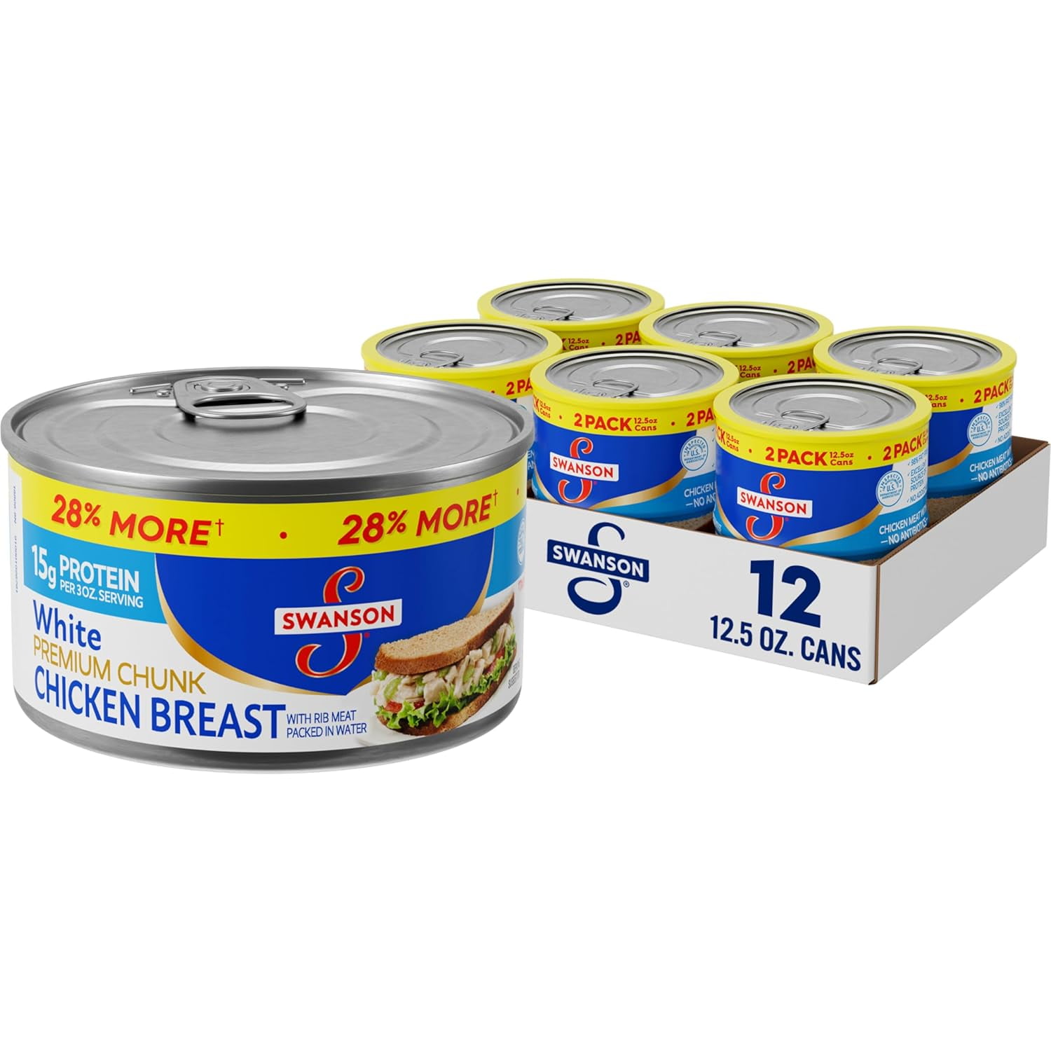 Swanson White Premium Chunk Canned Chicken Breast in Water, Fully