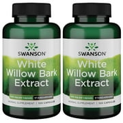 Swanson White Willow Bark Extract - Promotes Joint Support and Muscle Relief - Standardized to 15% Salicin - Natural Supplement with No Stomach Irritation - (120 Capsules, 500mg Each) 2 Pack