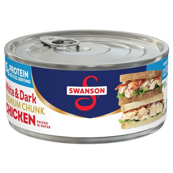 Swanson White and Dark Premium Chunk Canned Chicken Breast in Water, 9.75 oz Can