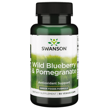 Swanson Wild Blueberry + Pomegranate 60 Veggie Capsules