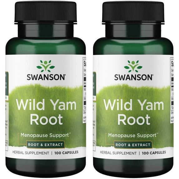 Swanson Wild Yam Root - Root & Extract 100 Caps 2 Pack