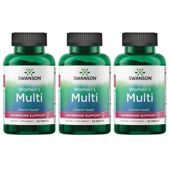 Swanson Women's Multi +Hormone Support 90 Tabs 3 Pack