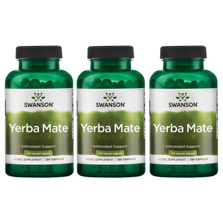 Swanson Yerba Mate 125 mg 120 Caps 3 Pack
