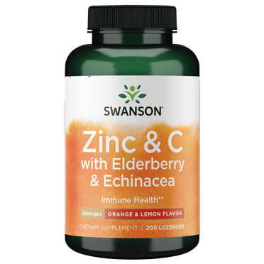 Swanson Zinc & C Lozenges w/ Elderberry & Echinacea-Orange & Lemon Flavor