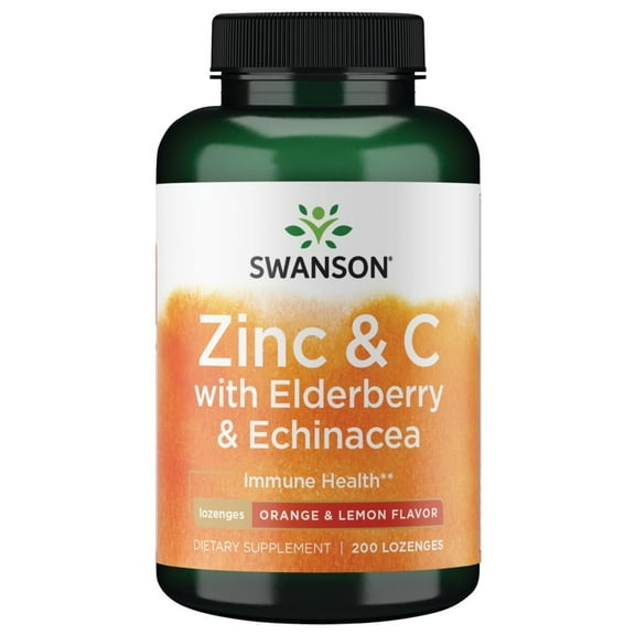 Swanson Zinc & C Lozenges w/ Elderberry & Echinacea-Orange & Lemon Flavor