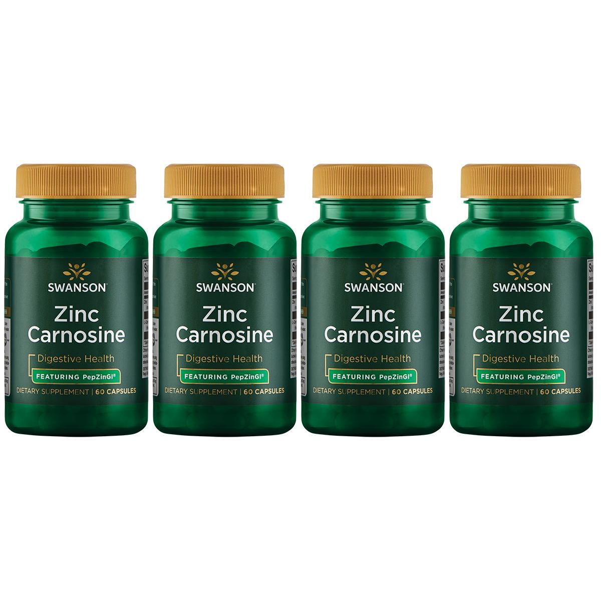Swanson Zinc Carnosine Featuring Pepzingi 60 Caps 4 Pack