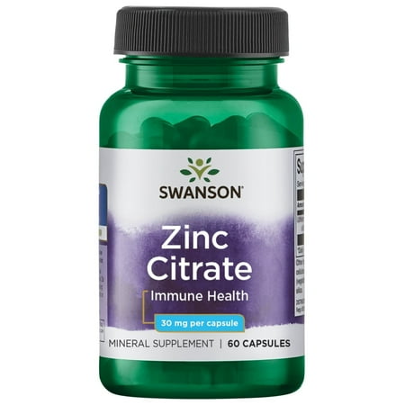 Swanson Zinc (Citrate) 30 mg 60 Capsules