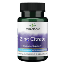 Swanson Zinc Citrate 50 mg 60 Capsules