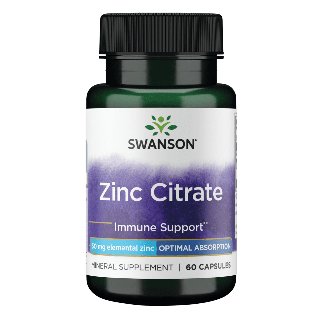 Swanson Zinc Citrate 50 mg 60 Capsules