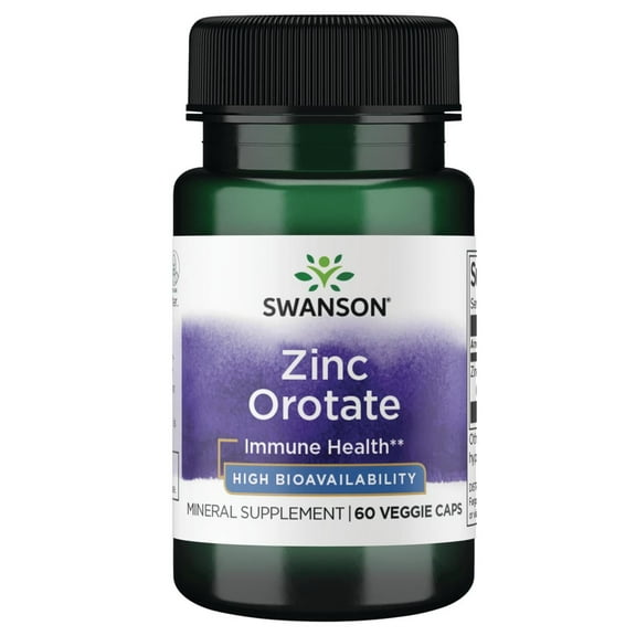 Swanson Zinc Orotate 10 Milligrams Elemental Zinc 60 Veg Capsules