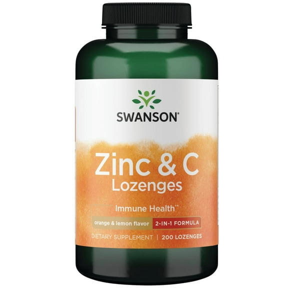 Swanson Zinc and C Lozenges - Orange and Lemon Flavor 200 Lozenges