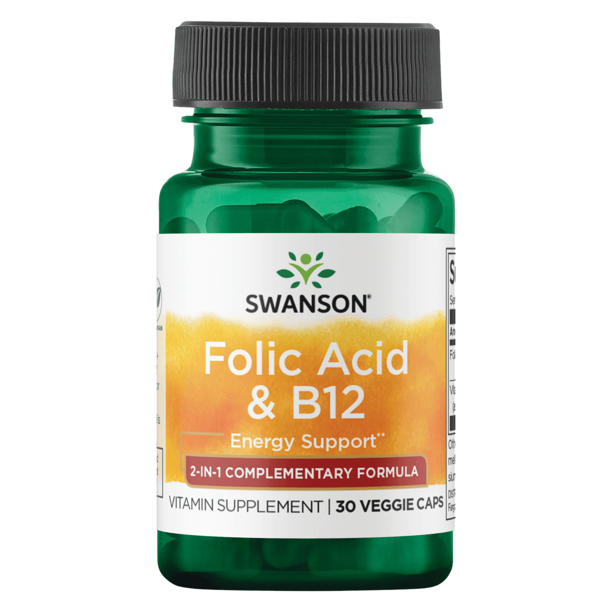 Swanson folic acid and vitamin b-12 30 Veggie Capsules