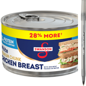 Swanson's White Premium Chunk Canned Chicken Breast in Water with pan