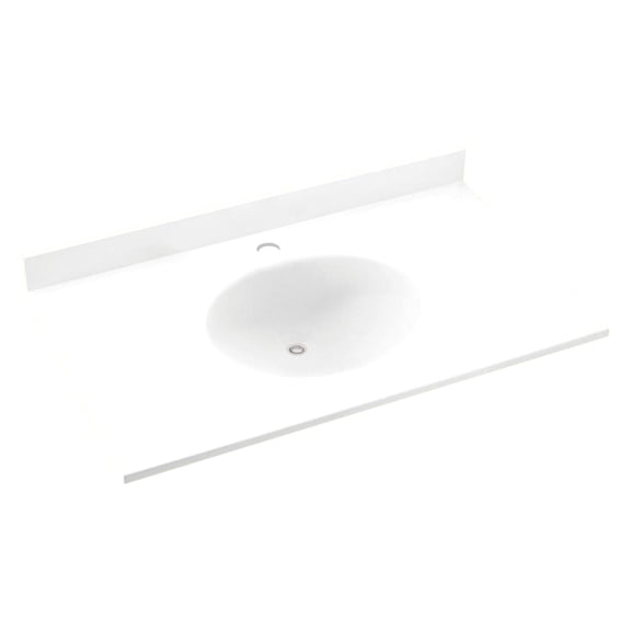Swanstone 55W x 22D in. Ellipse Solid Surface Vanity Top