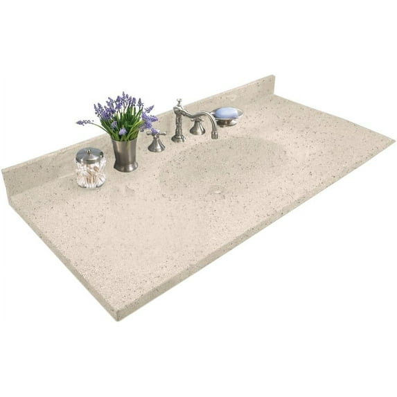 Swanstone CH Chesapeake Solid Surface Single-Bowl Vanity Top, 49-in L X 22-in H X 6.125-in H, Bermuda Sand 49-in L X 22-in H X 6.125-in H Bermuda Sand
