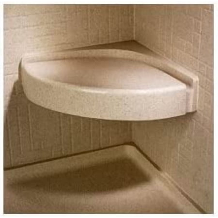 Swan CS01616.126 Solid Surface Corner Shower Seat, 16.3125" L x 16.3125" H x 4" H, Cloud Bone