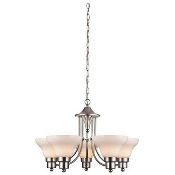Swanstone Five Light Indoor Chandelier, Satin Nickel