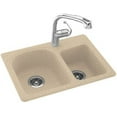 thumbnail image 1 of swan ksdb-2518-010 25" x 18" swanstone double-basin dual mount kitchen sink, available in various colors, 1 of 7