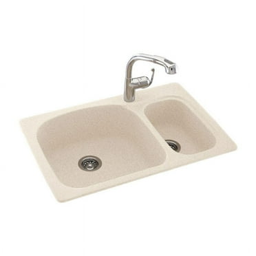 Swanstone KS03322LS Double Basin Drop In/Undermount Kitchen Sink