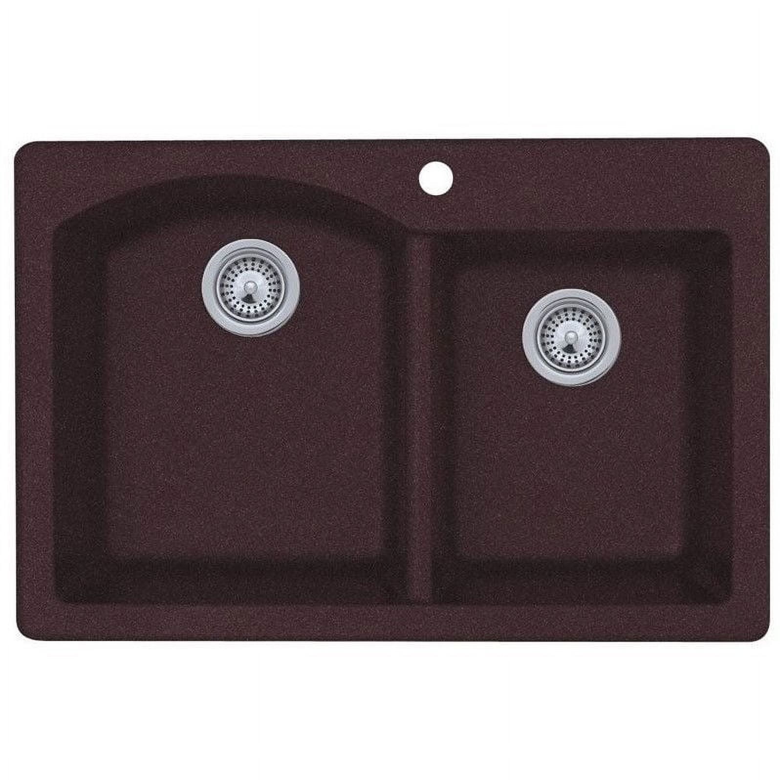 Swanstone QZDB3322.170 Drop in Double Bowl Kitchen Sink, 33Inch x 22