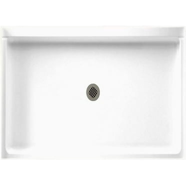 Swanstone R-3460-010 Veritek Center Drain Shower Base, 60" L x 34" H x 5.5" H, White 60" L x 34" H x 5.5" H White