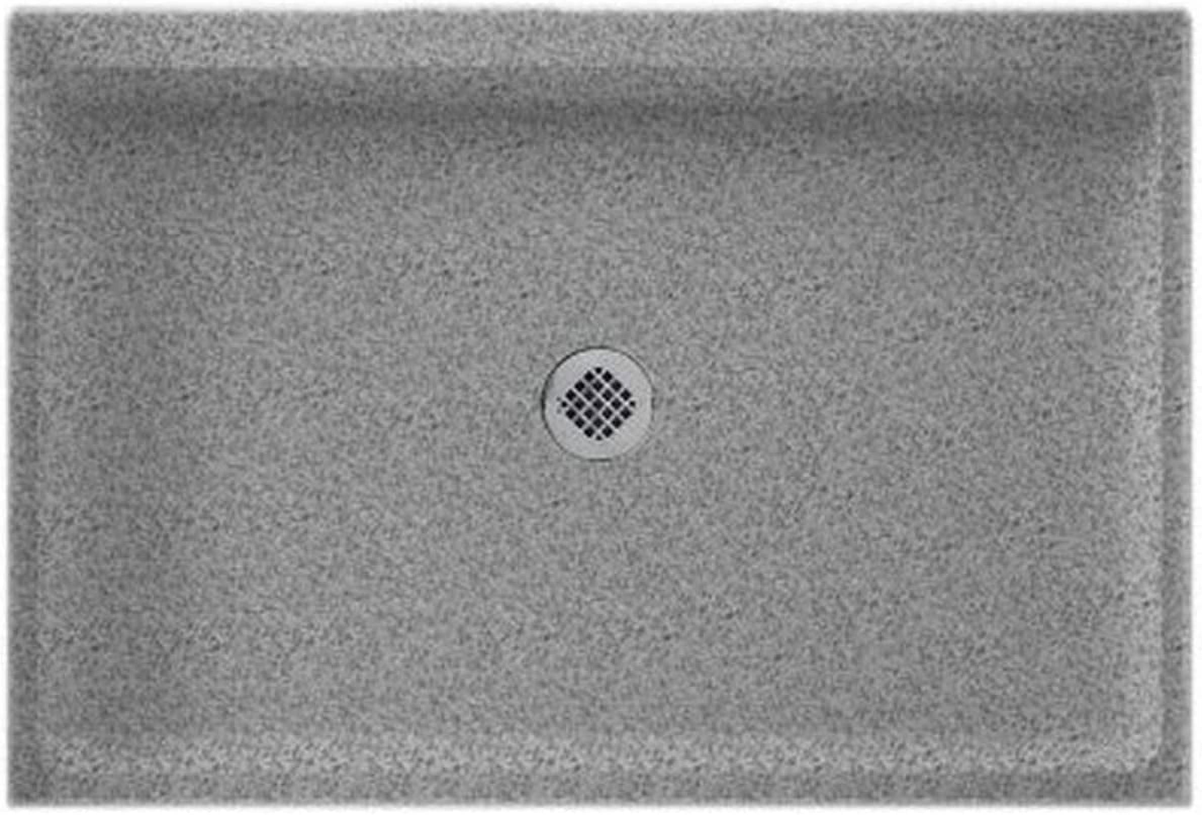 Swanstone SS-3248-042 Solid Surface Center Drain Shower Base, 48-in L X ...