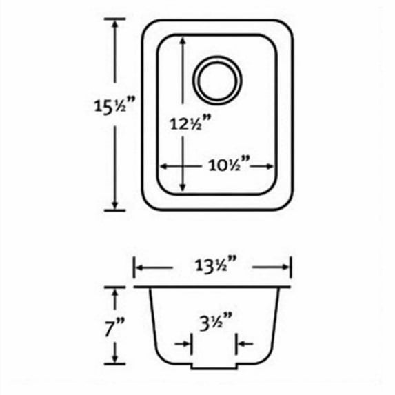 Swanstone Classics 13.5" x 15.5" Undermount Bar Sink, Tahiti White