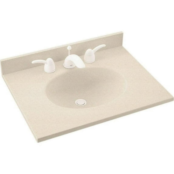 Swanstone VT1B1925 Ellipse One Piece Vanity Top and Sink 19" D x 25" W