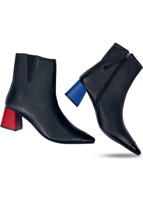 Swap Heel Bootie- Like 3 Pairs of Boots in 1- Convertible Heel Covers- Black, Red & Blue ONLY AVAILABLE at Walmart.com