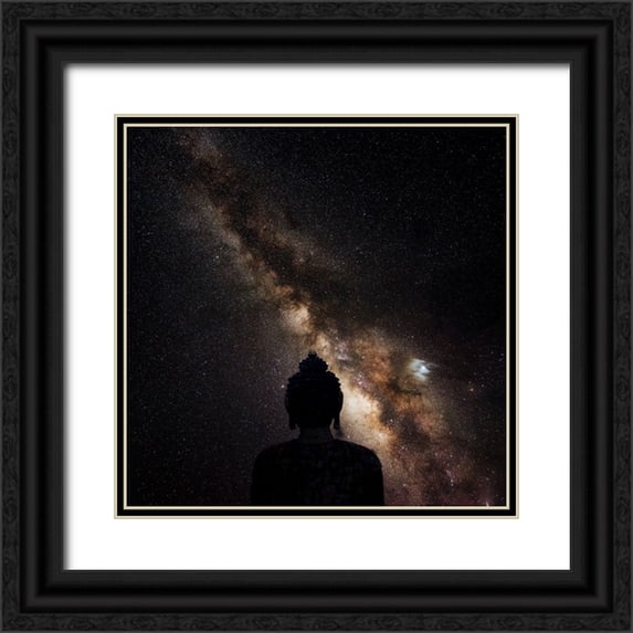 Swapnil 20x20 Black Ornate Wood Framed with Double Matting Museum Art Print Titled - The God And Universe