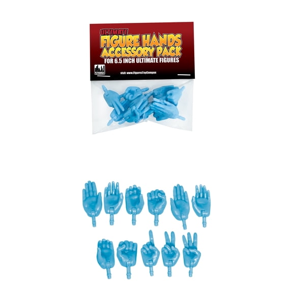 Swappable Hands Accessory Pack For Figures Toy Company Ultimate 6.5 Inch Action Figures: Blue