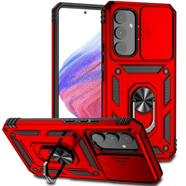 Swarich For Galaxy A12 5G Case with Slide Camera Cover Drop Tested Military Grade Heavy Duty Protective Sturdy Rotate Ring Kickstand Phone Case for Samsung Galaxy A12 5G 6.5" 2020,Red