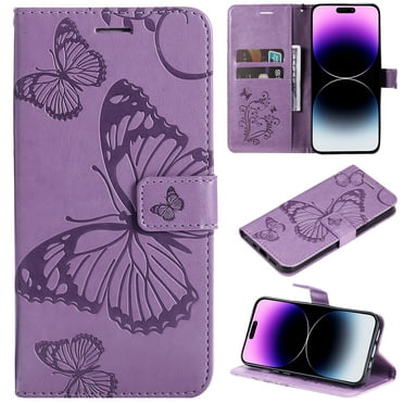 Swarich Galaxy A32 5G Wallet Case for Women,Butterfly Embossed PU Leather Flip Folio Cover Credit Card Holder Slots Stand Wallet Phone Case For Samsung Galaxy A32 5G 6.5" 2021,Purple