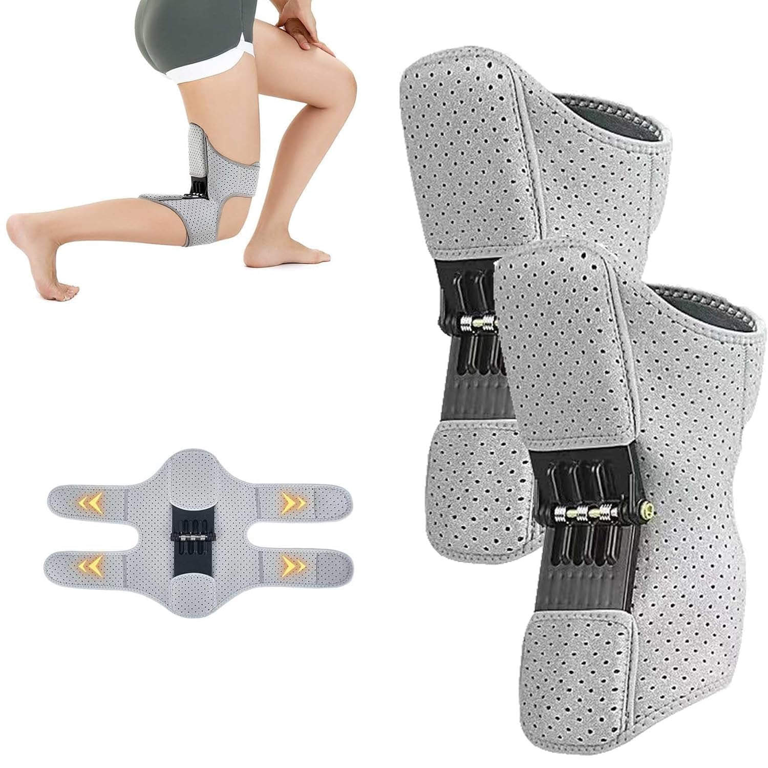 Swarous Knee Booster,2025 New Knee Assistive Device, KneeBooster Brace Joint Support Spring Stabilizer, KneeProtection Booster for Women Men Reduces Pressure on the Joint