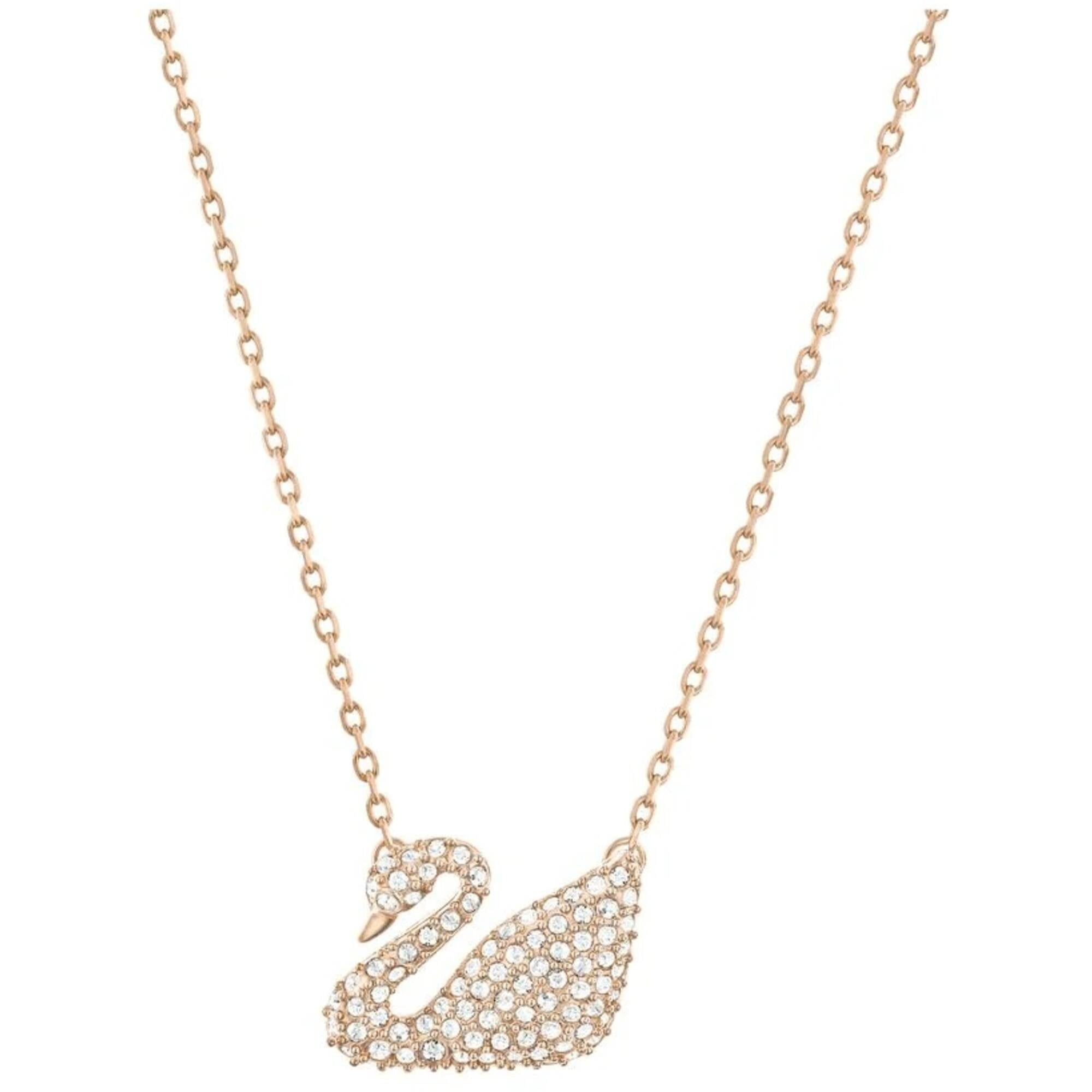 Swarovski 5121597 Women's Swan Crystal Rose Gold Plated Necklace