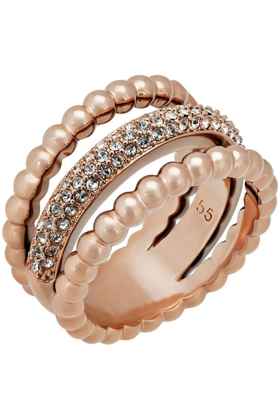 5143793 Women's Click Bubble Triple Strand Ring, Size 7