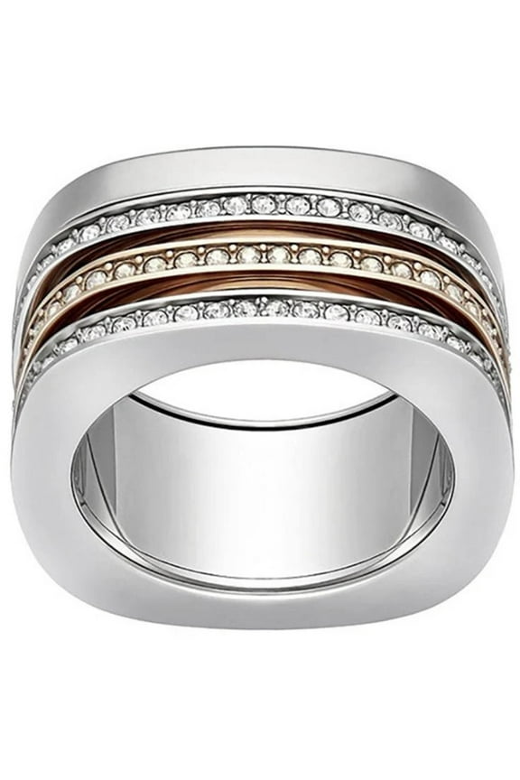 5152856 Women's Vio Two Tone Clear Crystals Ring, Size 7