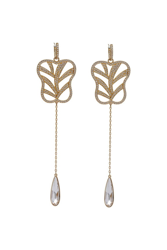 5492862 Women's My Hero Yellow Gold and Crystal Earrings