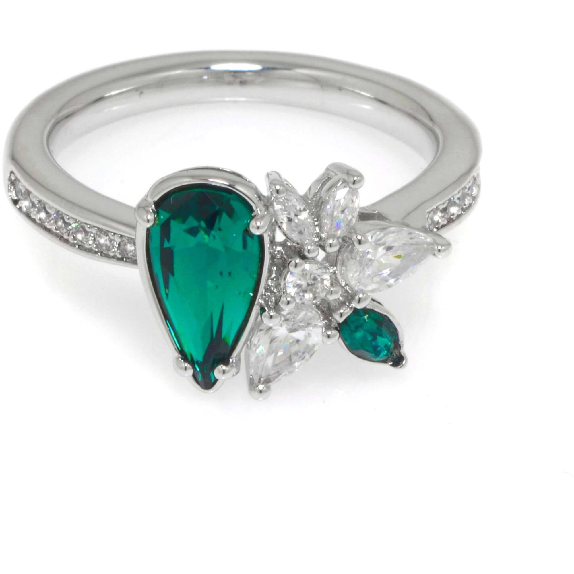 Swarovski 5535820 Women's Botanical Emerald Crystal Ring, Size