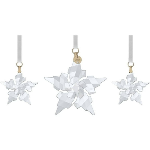 Swarovski 5583966 White Crystal Star Decorative Ornament Set