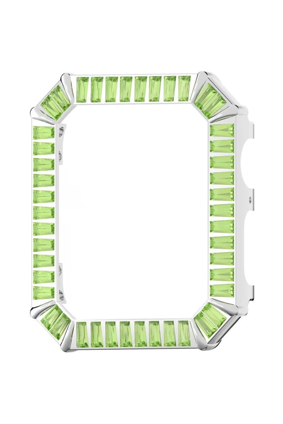 5619489 Millenia Rhodium with Green Crystals Compatible with Apple Series 4 and 5 Watch Case