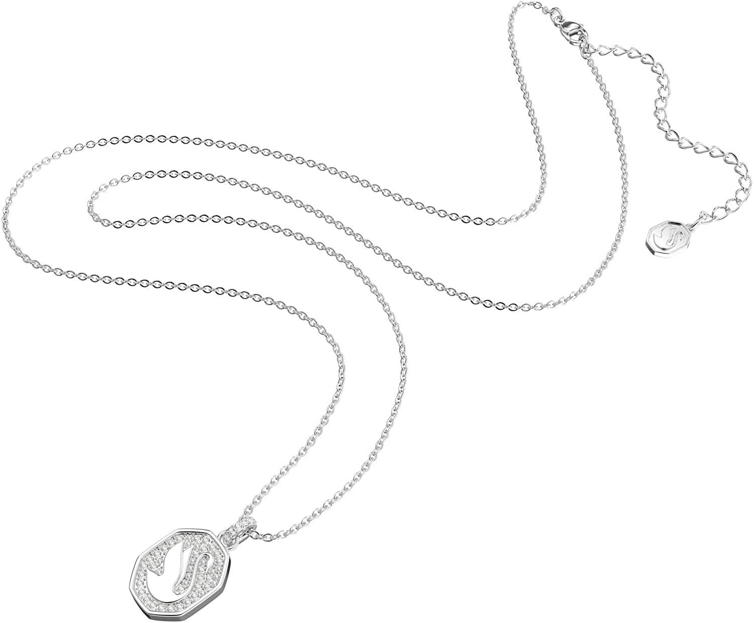 Swarovski 5628544 Women's Signum Swan Rhodium Plated Y Necklace ...