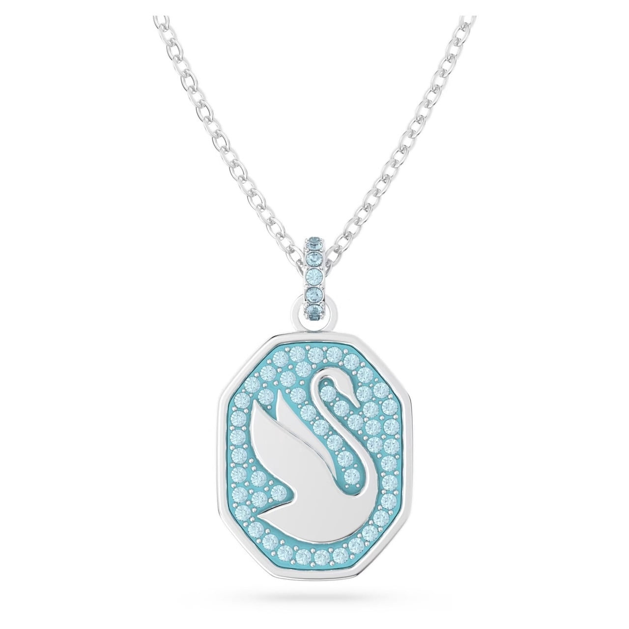Swarovski 5628546 Women's Signum Swan Blue Crystals Pave Necklace